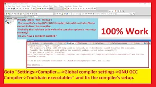 Code Blocks 17 12 GNU GCC Compiler error fixed 2021 100 Working