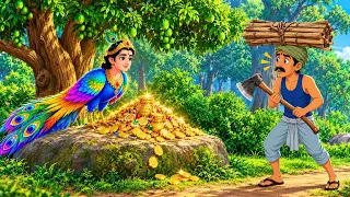 नीलकंठ पक्षी और गरीब लकड़हारे की किस्मत | Hindi Moral Story | 2D Animation | Hindi Kahani | #12:00