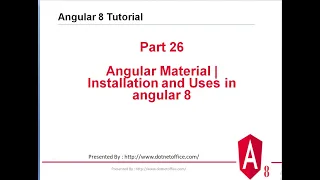 Part-26 Angular Material Installation and Uses in angular 8 Angular Tutorial