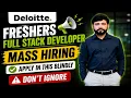 Deloitte Full Stack Developer Mass Hiring 2026 Don t Ignore Apply Now HTML CSS JavaScript