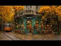 Download Lagu Rainy Autumn Jazz at a Cozy Outdoor Café Shop 🍂 Soft Piano Jazz Music for Study, Work, Relax