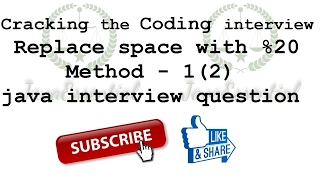 java interview question - replace space with 20 in java