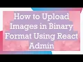 How to Upload Images in Binary Format Using React Admin