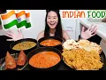 Massive Indian Food Mukbang Royal Curry Cafe Chana Masala Chicken Biryani Sag Panner Cheese Naan