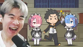 barusu vs rem u0026 ram re zero breaktime season 1 episode 4 reaction