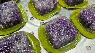 ขนมเทียนแก้ว ในพิมพ์ไหว้พระจันทร์ ไส้หวานมันม่วง