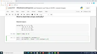 How to stack two arrays vertically Python Tutorial For Beginners