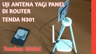 uji antena yagi panel di router tenda n301