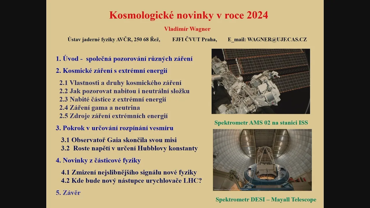 Vladimír Wagner: Kosmologické novinky v roce 2024 (22.1.2025)