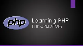 Learning PHP - Operators
