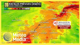 Snow and strong winds as the mercury plunges