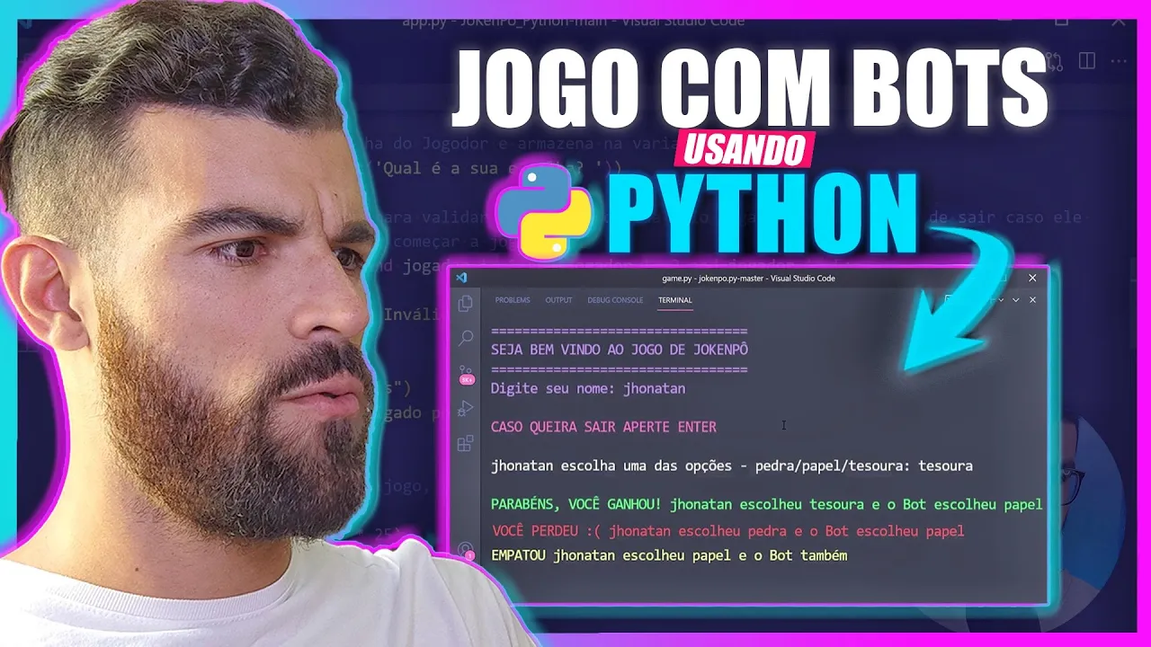 RECRIARAM o Jogo Pedra Papel Tesoura c/ Python USANDO BOTS!