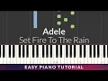 Lagu Adele - Set Fire to the Rain EASY Piano Tutorial + Lyrics