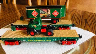 Menards R E A Truck Trailer flat car set