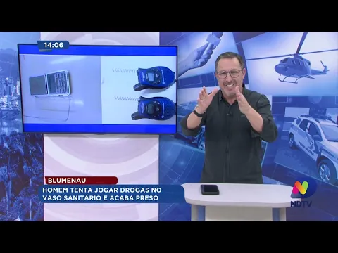 Blumenau: homem tenta jogar drogas no vaso sanitário e acaba preso