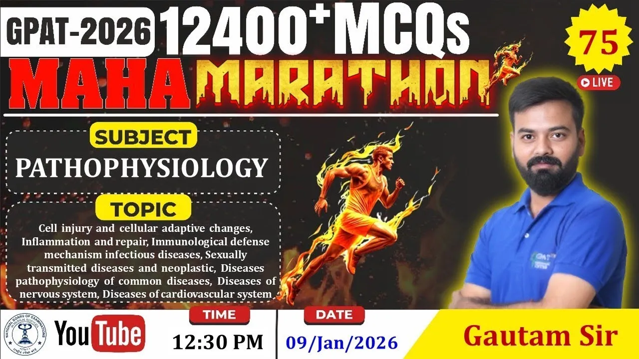 MAHA MARATHON- GPAT 2026 Class-75 |Pathophysiology: Cell Injury, Inflammation, Immunological Defense