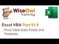 Excel VBA Introduction Part 51 8 - Pivot Table Date Fields and Timelines