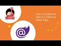 Net Core Azure SQL Part 3 How to Display the Data in a Table in a Blazor Page