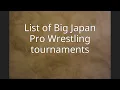 List of Big Japan Pro Wrestling tournaments