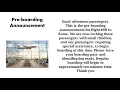Download Lagu Pre-boarding Announcement : Airline Announcements