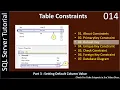 Constraints Part 3 - Default Key Constraints SSMS TSQL Tutorial