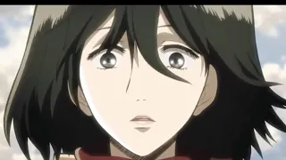 من اللحظات التي لا تنسي في انمي هجوم العمالقه بكاء ميكاسا عندما وجدت ايرين 