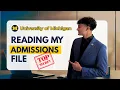 I Read My ACTUAL UMich Admission File