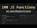 16 mostRepetitions Solving 100 JS Functions