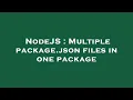 NodeJS Multiple package json files in one package