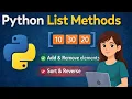 Python List Methods Tutorial for Beginners append remove