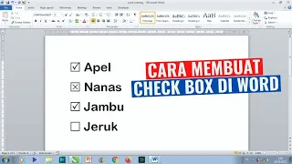 Cara Membuat Kotak Centang di Microsoft Word || Check Box ||