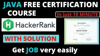 Java free certification course from HackerRank with SOLUTIONS HackerRank java basic solutions