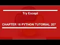 Try Except exception handling python tutorial 207