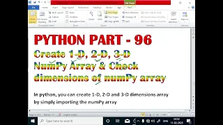 Create 1-D 2-D And 3-D NumPy Array Check Dimensions of NumPy Array Example EnhanceCodeLearning