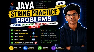 Java String Practice Problems Reverse Palindrome Count Vowels More Telugu Kenzo