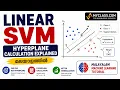 Linear SVM - Hyperplane Calculation Explained Malayalam Machine Learning Tutorial