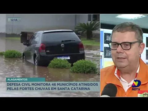 Defesa Civil monitora 46 municípios atingidos pelas fortes chuvas em Santa Catarina
