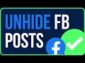 HOW TO UNHIDE A POST ON FACEBOOK 2025 (Easy Tutorial)
