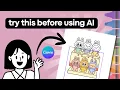 The BEST way to make COLORING PAGES on CANVA NO AI needed