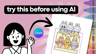 The BEST way to make COLORING PAGES on CANVA NO AI needed