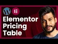 How To Make Pricing Table In Elementor Step-by-Step WordPress Tutorial