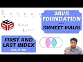 First and Last Index - Solution Functions and Arrays Data Structures and Algorithms in JAVA
