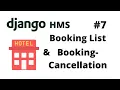 Booking List HTML Booking Cancellation Django Hotel Management System HMS Django Tutorial