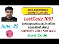 Lexicographically Smallest Equivalent String LeetCode 1061 Union Find Java Developer Coder