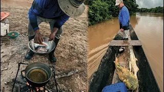 Amigos de la Pesca cap 108: Atrapé un DORADO en el RÍO y lo FRITAMOS FRESCO a la ORILLA DEL AGUA 🐟🔥