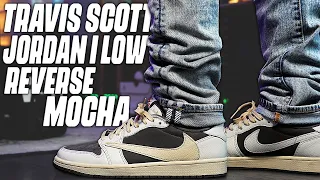 Travis Scott x Air Jordan 1 Low Reverse Mocha Review And On Foot In Foot 4K