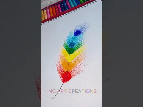 Oil pastels colour #shorts #trending #youtubeshorts #viral #feather #ncartcreations #fabercastell