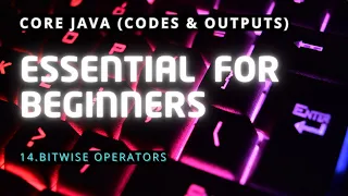 Bitwise Operators Core Java Codes and Outputs J-SDE - Prasanna