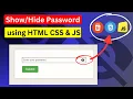 Password with Eye Icon using HTML CSS and JavaScript Password Toggle