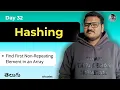 Find First Non-Repeating Element in an Array Python Brute Force Optimal Hashing srkcodes
